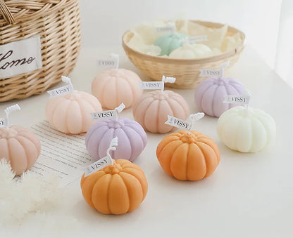 Popular Nordic Style Pumpkin Scented Candles Home Decoration 3D Fragrance Candles Soy Wax Aromatherapy Birthday Candles Gift