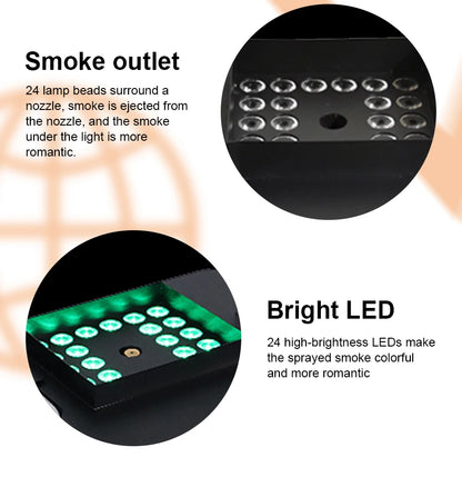 1500W Fog Smoke Machine DMX RGB 24LED Stage Light Effect Vertical Sprayer Remote