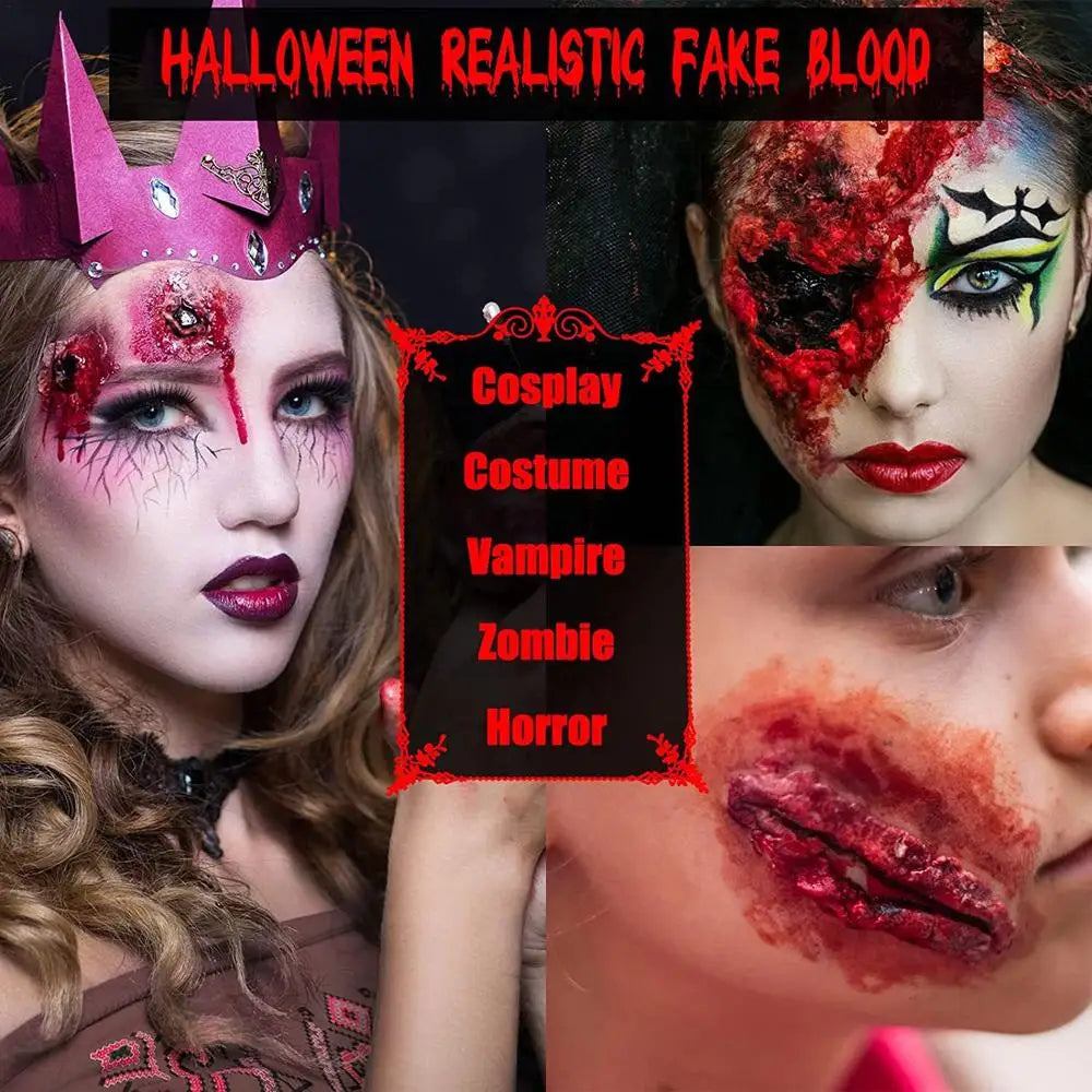 Halloween Fake Blood Inedible Fake Blood Spray 1.76oz  Dripping Blood 1.76oz SFX Blood Party Supplies For Adults Washable