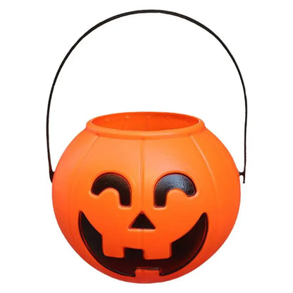 Halloween LuminousPumpkin Bucket Portable Pumpkin Candy Jar Reusable Halloween Trick-or-treat Bucket Halloween Party Supplies