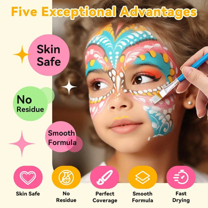 26 Color Body Face Painting Kit with Brush UV Fluorescent Face Makeup Palette,Halloween Carnival Artist Cosplay Art Party Makeup