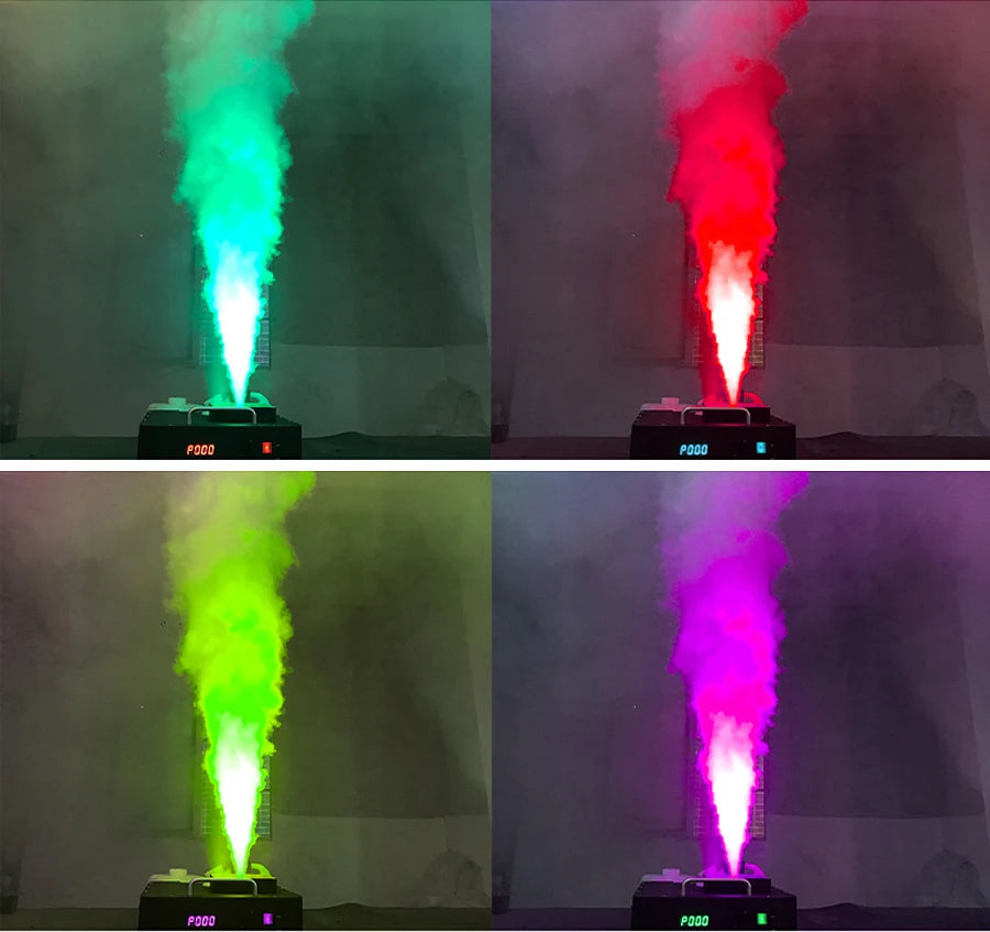 1500W Fog Smoke Machine DMX RGB 24LED Stage Light Effect Vertical Sprayer Remote