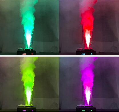 1500W Fog Smoke Machine DMX RGB 24LED Stage Light Effect Vertical Sprayer Remote