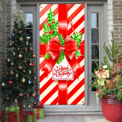 90 * 180cm Christmas door cover, Santa Claus, Christmas party, home, indoor and outdoor door frame, porch decoration