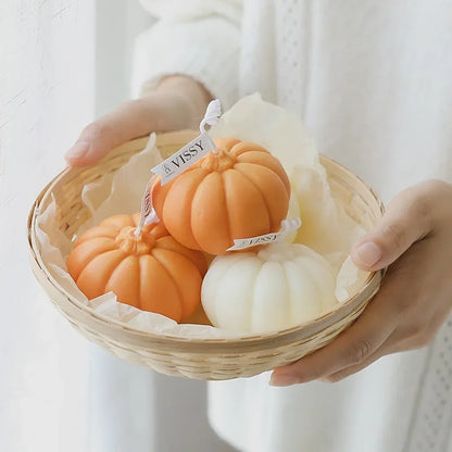 Popular Nordic Style Pumpkin Scented Candles Home Decoration 3D Fragrance Candles Soy Wax Aromatherapy Birthday Candles Gift