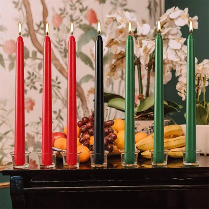 Kwanzaa Candles 7 Pieces Kwanzaa Candles Set 3 Colors Tapered Candles For Church Holiday Wedding Red & Green & Black