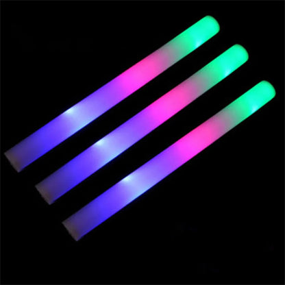 10/100Pcs LED Glow Sticks Bulk Colorful RGB Glow Foam Stick Cheer Tube Dark Light For Xmas Birthday Wedding Party Supplies