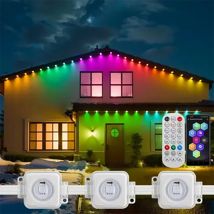 30M RGB Eaves LED Lights Smart Permanent Outdoor Lights String APP Bluetooth holiday Christmas Lights Full House Party