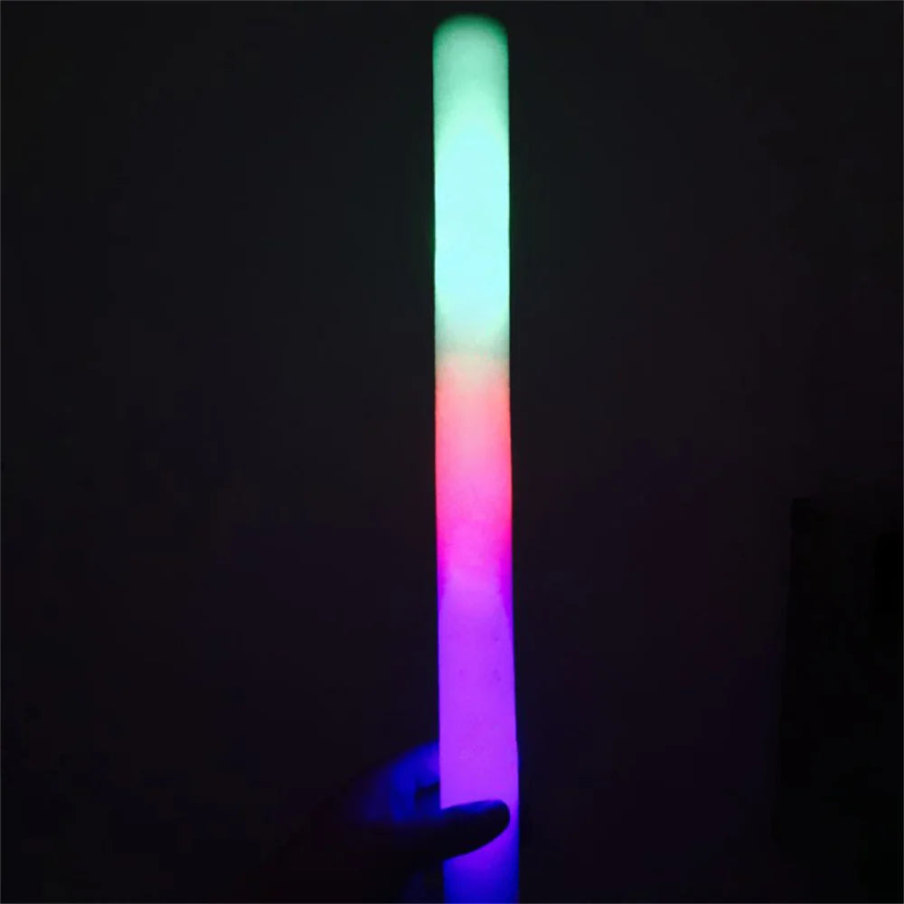 10/100Pcs LED Glow Sticks Bulk Colorful RGB Glow Foam Stick Cheer Tube Dark Light For Xmas Birthday Wedding Party Supplies