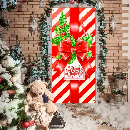 90 * 180cm Christmas door cover, Santa Claus, Christmas party, home, indoor and outdoor door frame, porch decoration