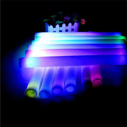 10/100Pcs LED Glow Sticks Bulk Colorful RGB Glow Foam Stick Cheer Tube Dark Light For Xmas Birthday Wedding Party Supplies