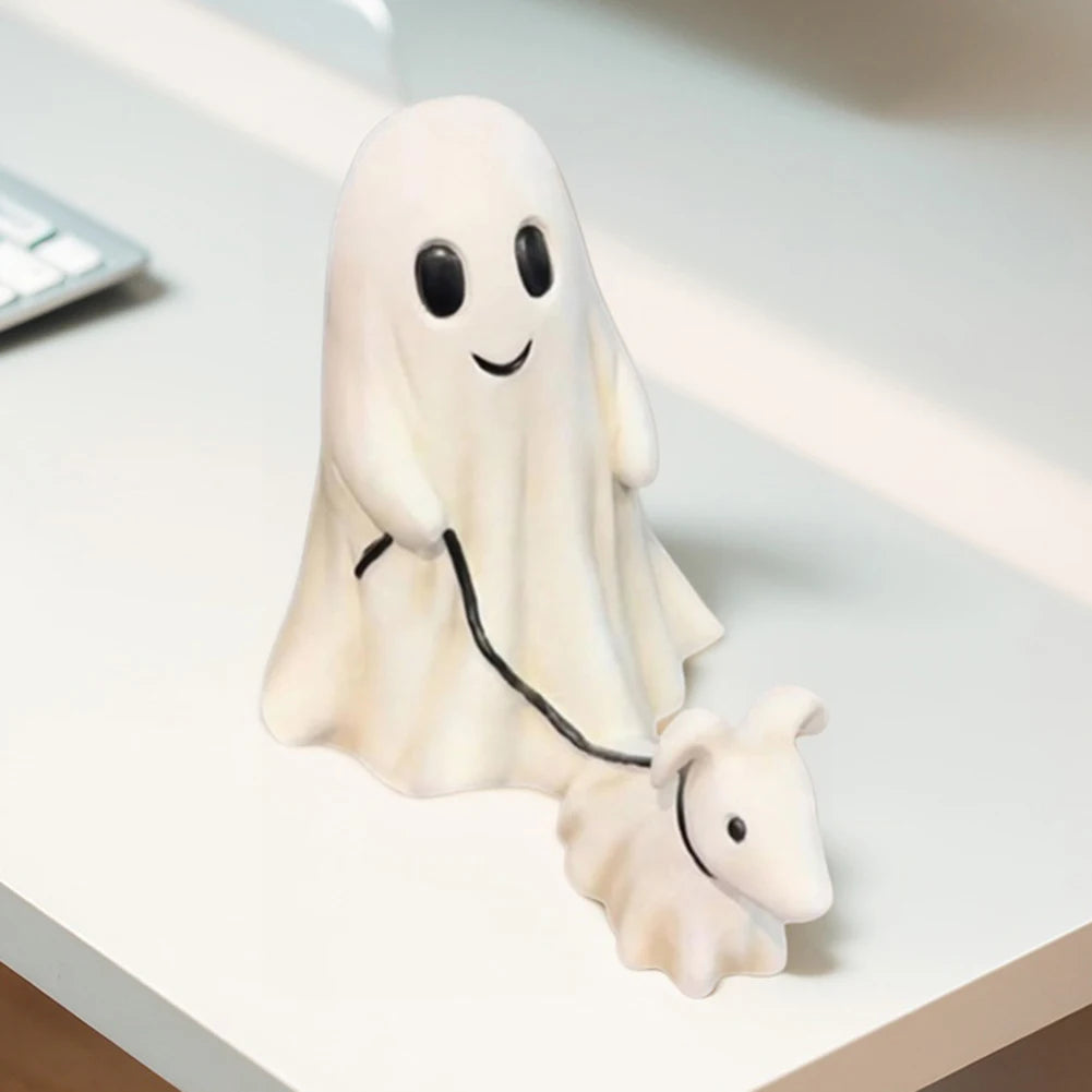 15/25CM Halloween Ghost Walking Dog Statue Resin Halloween Figurine Halloween Decoration Ornament Holiday Gift For Boy Girl