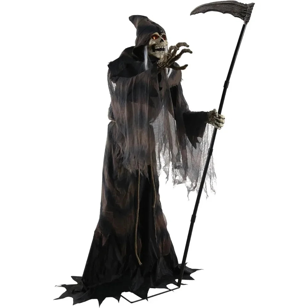 UHC Scary Haunted House Lunging Reaper Animated Decoration Halloween Prop