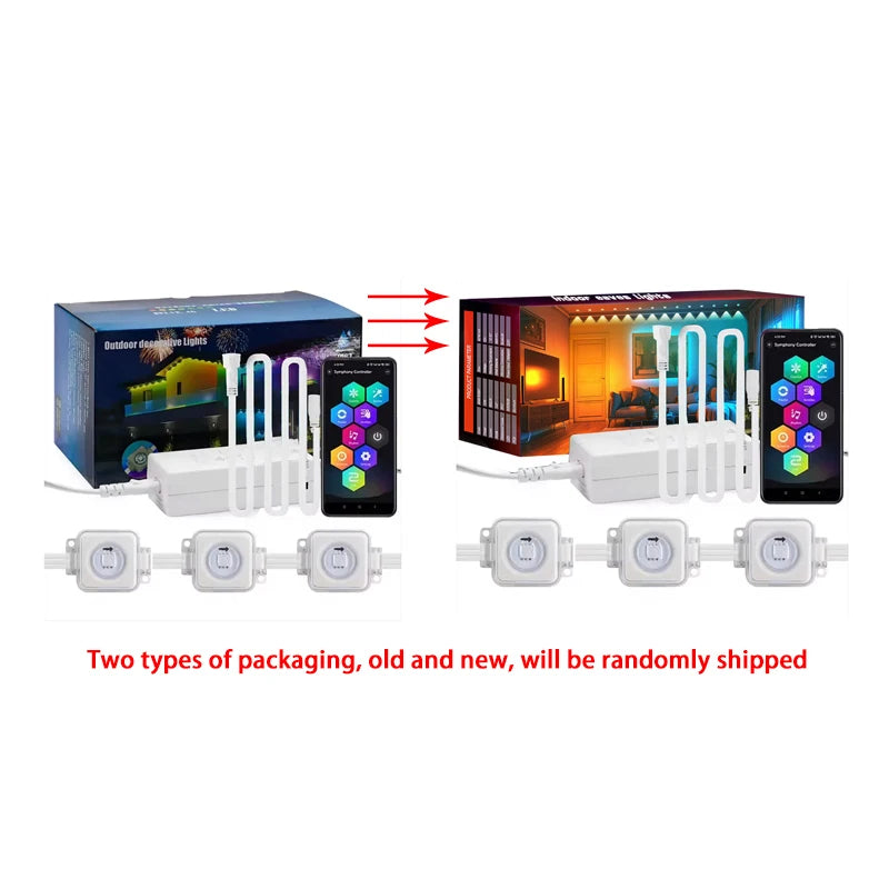 30M RGB Eaves LED Lights Smart Permanent Outdoor Lights String APP Bluetooth holiday Christmas Lights Full House Party