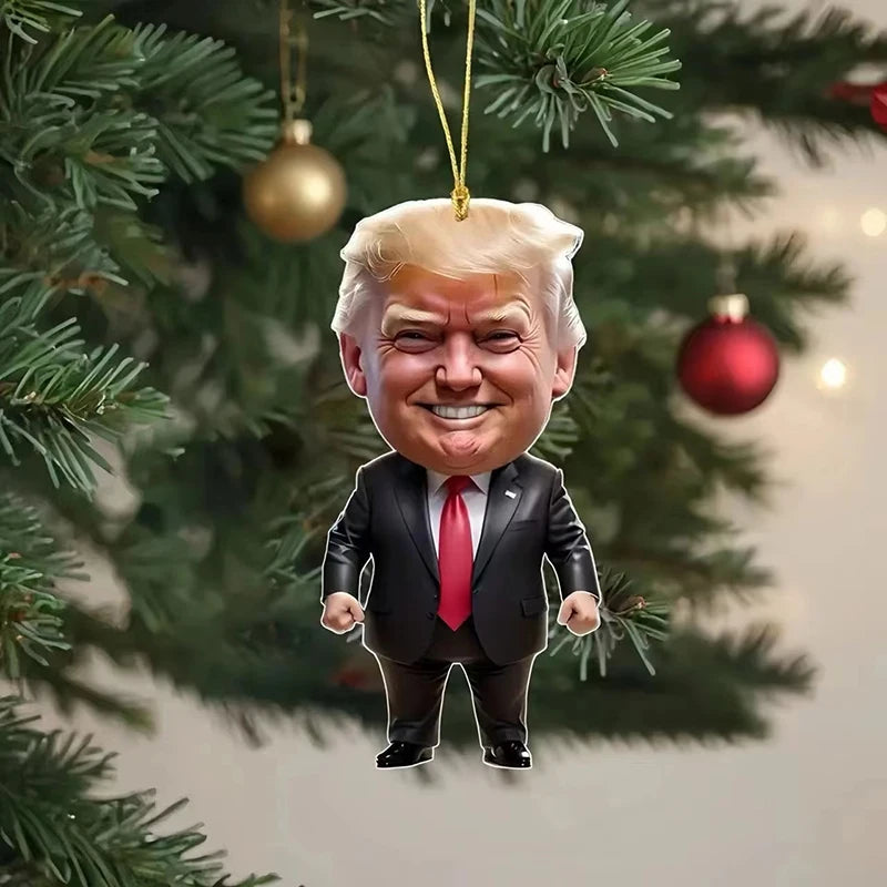 Cartoon Trump Pendant Acrylic Material Funny and Interesting Cartoon Pendant Suitable For Christmas Tree Cars Holiday DIY Gift