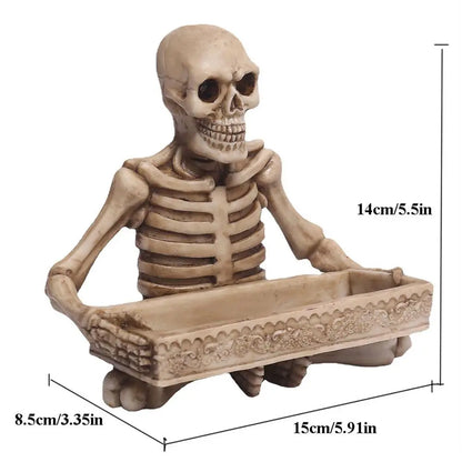 Skull Candy Dish | Halloween Skeleton Serving Tray | Halloween Resin Skeleton Candy Dishes Snack Tray Tabletop Storage Bowl