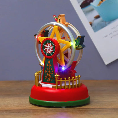 Christmas Music Glowing Carousel Ferris Wheel Christmas Tree Children's Room Party Night Light Decoration Products Home Gifts