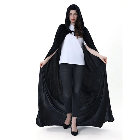 Halloween Cloaks Gothic Hooded Capes Cosplay Vampire Reaper Costumes Long Dress Coat Witchcraft Cape