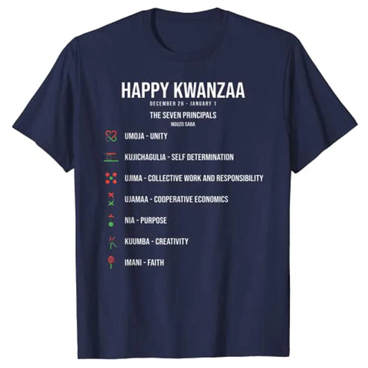 Seven Principles of Kwanzaa Celebration - Happy Kwanzaa T-Shirt