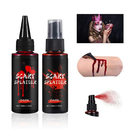 Halloween Fake Blood Inedible Fake Blood Spray 1.76oz  Dripping Blood 1.76oz SFX Blood Party Supplies For Adults Washable