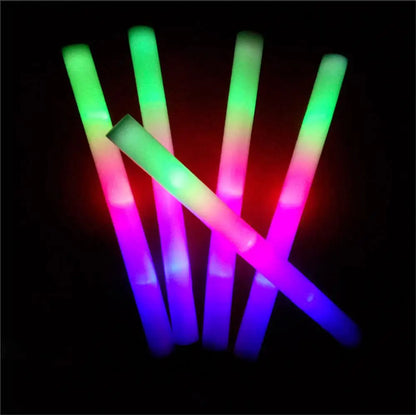 10/100Pcs LED Glow Sticks Bulk Colorful RGB Glow Foam Stick Cheer Tube Dark Light For Xmas Birthday Wedding Party Supplies