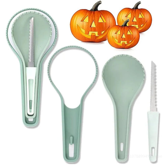 3 in 1 Halloween Pumpkin Carving Kit Tools Multifunctional Pumpkin Cutting Supplies Pumpkin Carving DIY Halloween Decoration