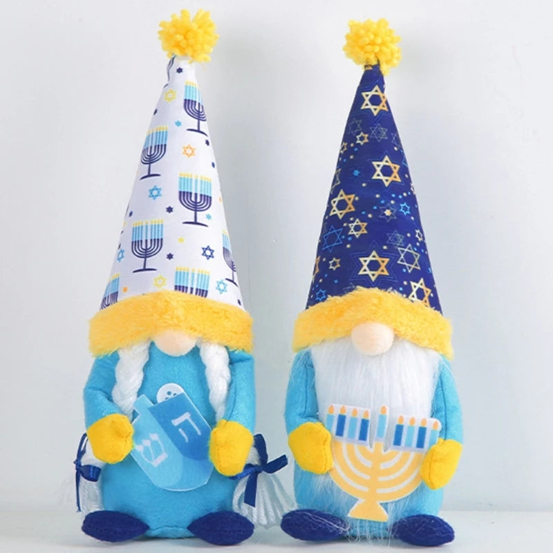 Hanukkah Gnomes Decoration Plush Dwarf Chanukah Swedish Tomtes Ornaments