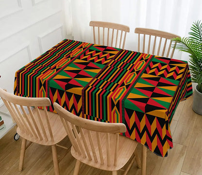 Juneteenth Black History Month Rectangle Tablecloth Kitchen Table Decor Kwanzaa Pan African American Tablecloth Party Decor