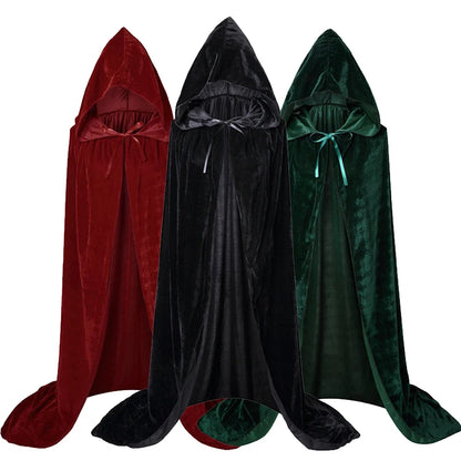 Halloween Cloaks Gothic Hooded Capes Cosplay Vampire Reaper Costumes Long Dress Coat Witchcraft Cape